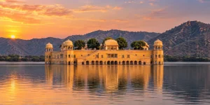 Amber Fort in Jaipur overlookiAmber Fort historical tourist place in Jaipur 2 day tripng Maota Lake.